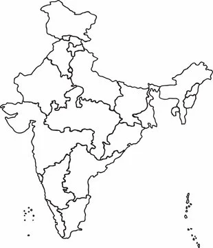 Blank map of India with client hotspots